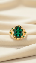 Emerald Statement Cocktail Ring