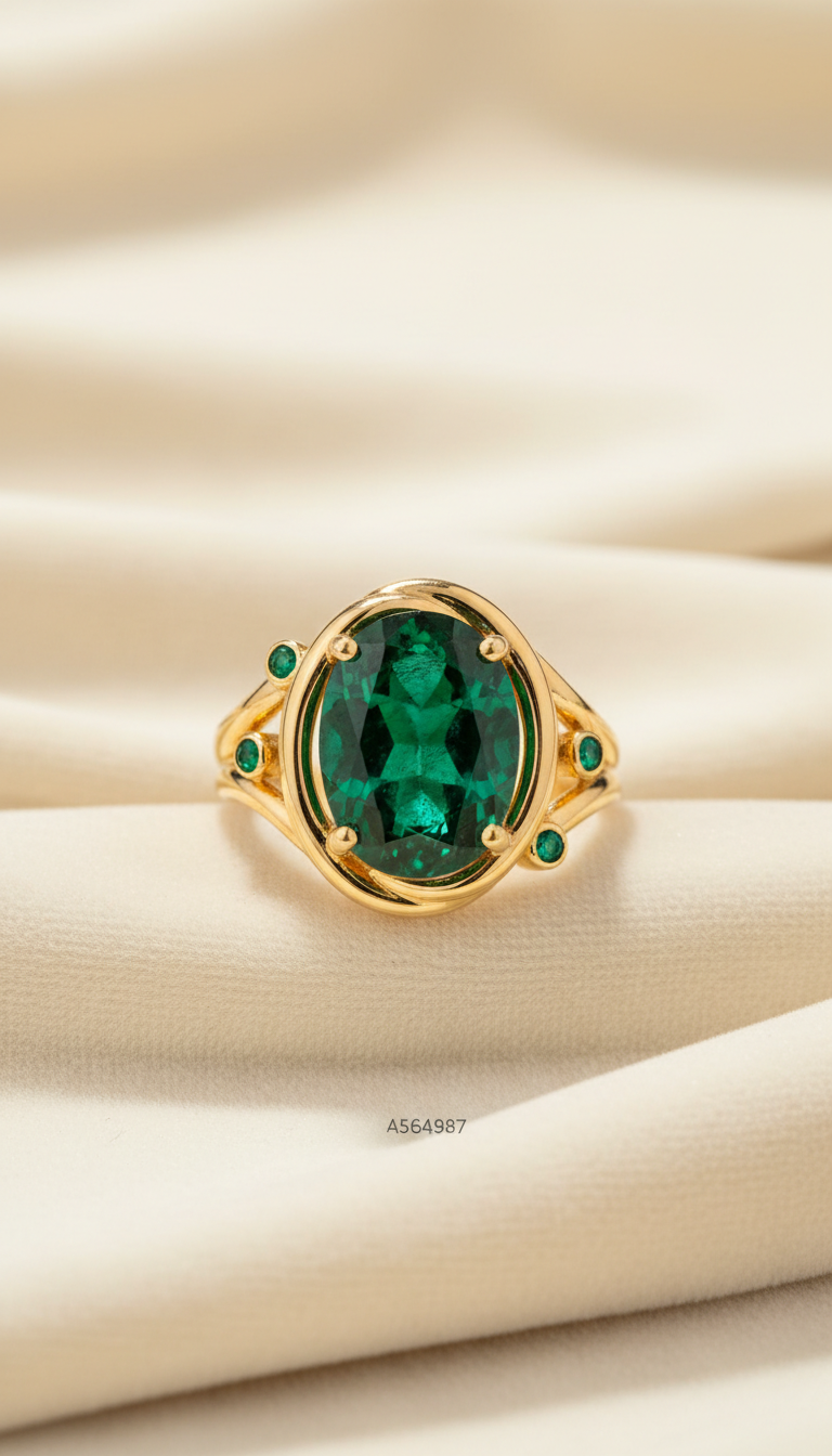 Emerald Statement Cocktail Ring