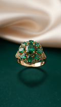 Emerald Cluster Cocktail Ring