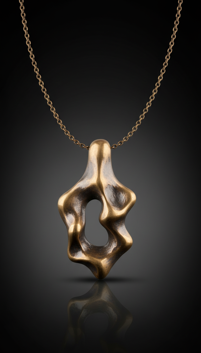 Statement Smoky Bronze Pendant Necklace