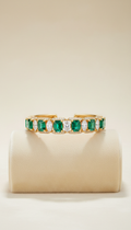 Emerald Accented Cuff Bracelet