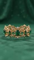 Baroque Gold Choker With Green Stones